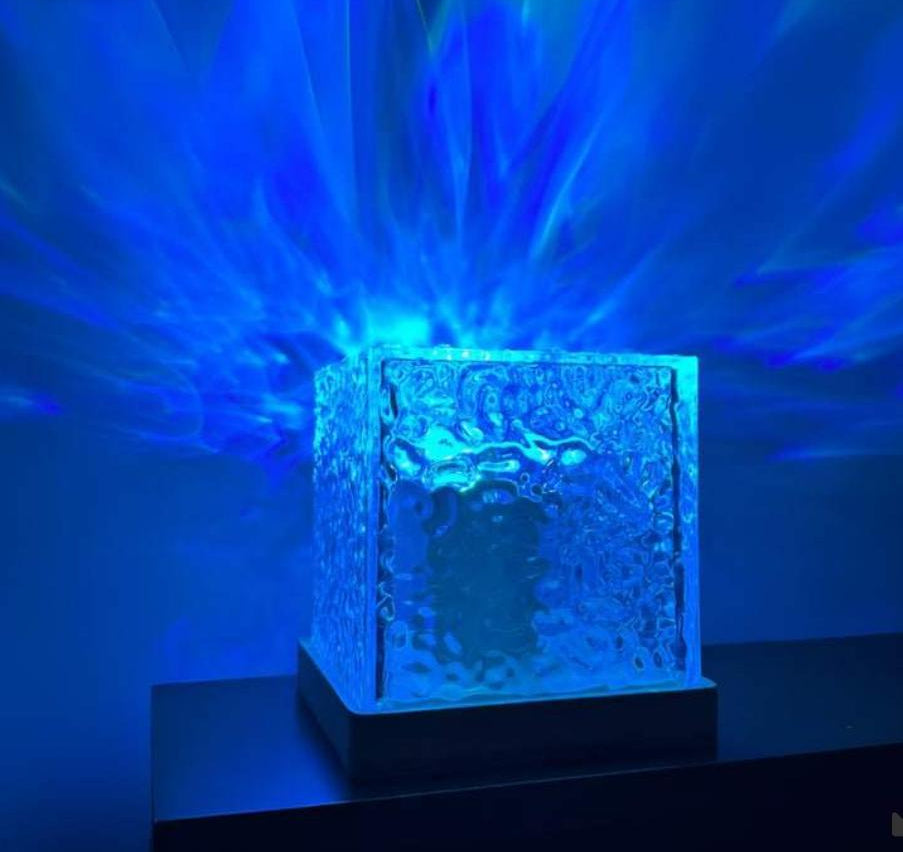 16 Colour Water Ripple Night Light in use